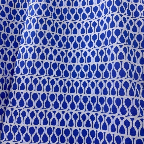 Talbots Blue Geometric Print Long Sleeve Button Up Shirt - Picture 12 of 13